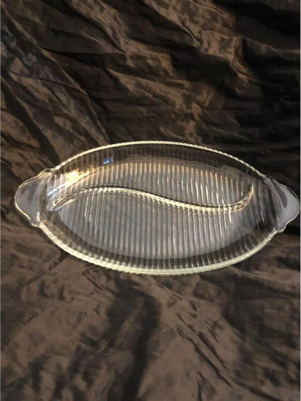 GLASS Clear Serving Platter With Handles